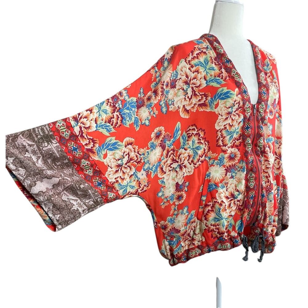 Free People Wildflower Cinched Kimono Jacket Size M/L Boho Indie Eclectic - Picture 3 of 12
